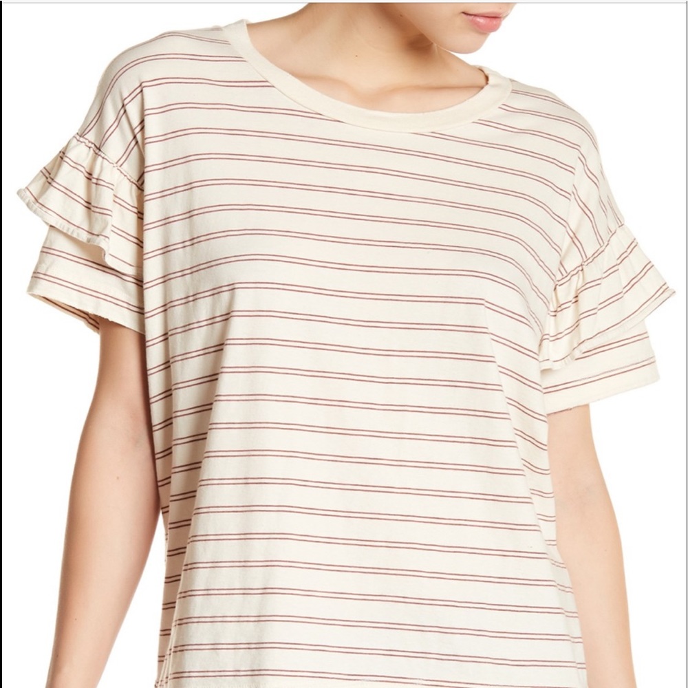 Current/Elliott Ruffle Roadie Tee shirt